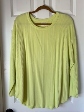 Lou & Grey - Ribbed‎ Crew Neck Long Sleeve Shirt - XL - Yellow